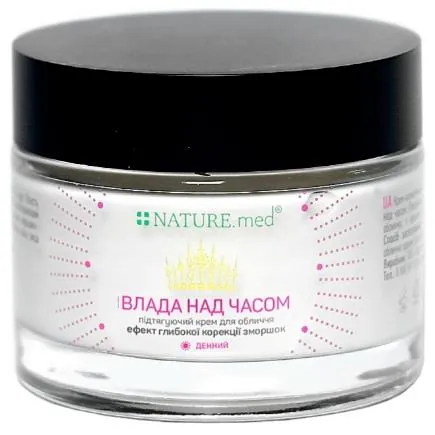 Крем для обличчя NATURE.med Влада над часом 55+ SPF10 денний підтягуючий ефект глибокої корекції зморшок, 50 мл