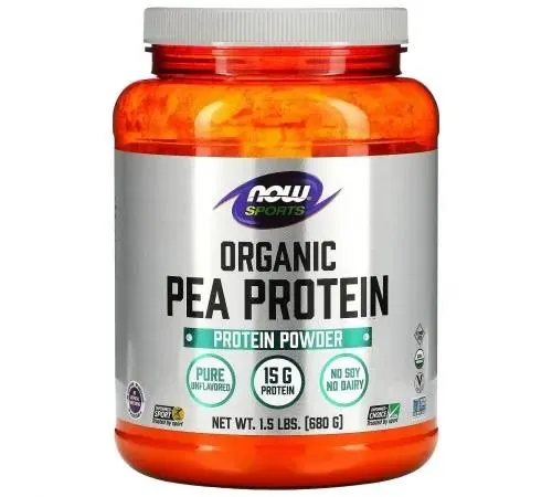 Протеїн гороховий ізолят Now Sports Organic Pea Protein, без смаку, 680 г