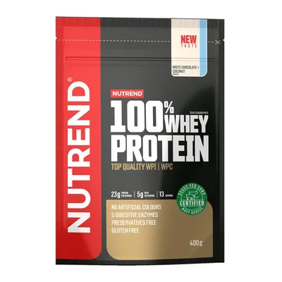Протеїн сироватковий змішаний Nutrend 100% Whey Protein білий шоколад та кокос, 400 г