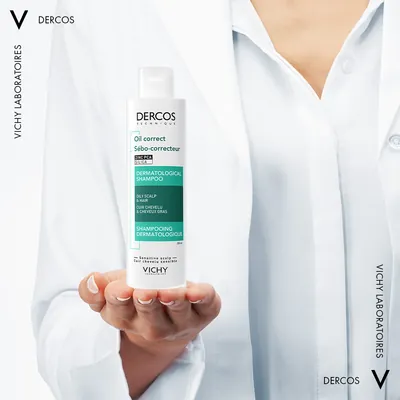 Шампунь-догляд Vichy Dercos Oil Correct себо-регулюючий для жирного волосся та шкіри голови,  200 мл