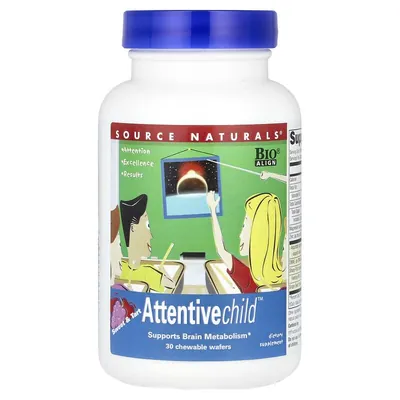 Комплекс для дітей Source Naturals Attentive Child смак солодкий, 30 жувальних таблеток