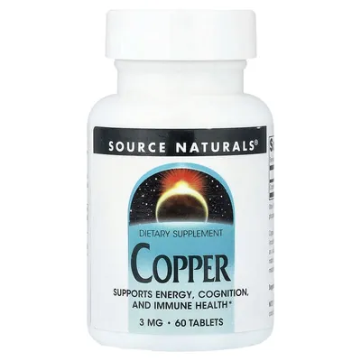 Мідь Source Naturals Copper 3 мг, 60 таблеток
