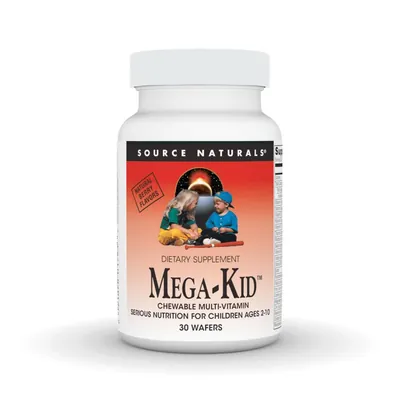 Мультивітаміни для дітей Source Naturals Mega-Kid смак ягід, 30 жувальних таблеток