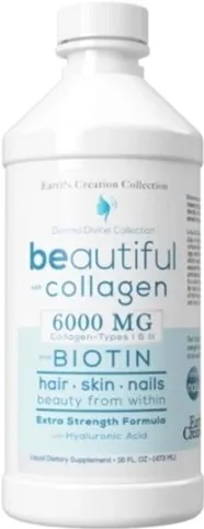 Колаген рідкий з біотином Earth's Creation Derma Collagen Plus Biotin 6000 мг, 473 мл