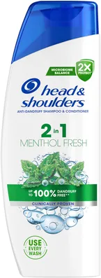 Шампунь і бальзам-ополіскувач Head & Shoulders 2-in-1 Menthol Fresh Свіжість ментолу проти лупи, 330 мл