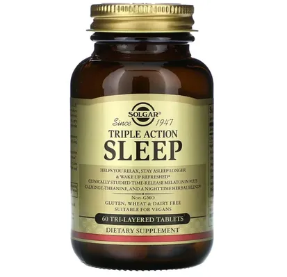 Потрійна дія для сну Solgar Triple Action Sleep таблетки №60