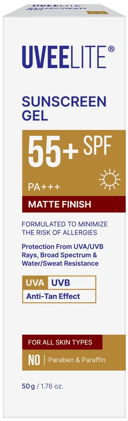 Гель сонцезахисний Uveelite УФ-лайт SPF55+ матовий ефект, всі типи шкіри, 50 г