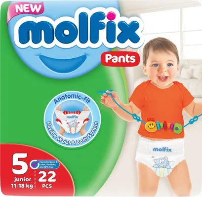 Підгузки-трусики Molfix Jumbo дитячі, розмір 5 junior, 11-18 кг, 22 шт
