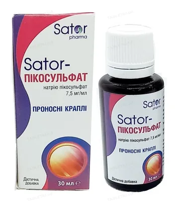 Sator-Пікосульфат краплі по 30 мл у флак.