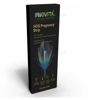 Тест-смужка Innovita Double Gold для визначення вагітності 25 мМО/мл, 2 штуки