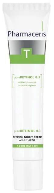 Крем для обличчя Pharmaceris T Pure Retinol 0.3 нічний з ретинолом для вікового акне, 40 мл