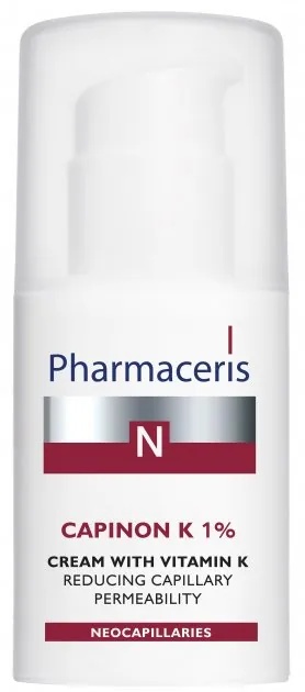 Крем для обличчя Pharmaceris N Capinon K 1% ущільнюючий капіляри з вітаміном К, 30 мл
