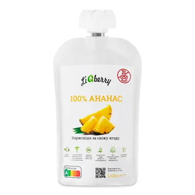Паста LiQberry 100% Ананасова, 100 г дой-пак