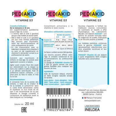 Педиакид PEDIAKID Vitamine D3 Витамин D3 натуральный капли по 20 мл во флак.