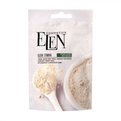 Глина белая Elen Cosmetics с экстрактом зеленого чая и алоэ-вера, 50 г