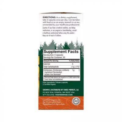Гриб Кордицепс Fungi Perfecti Cordyceps, 60 вегетарианских капсул