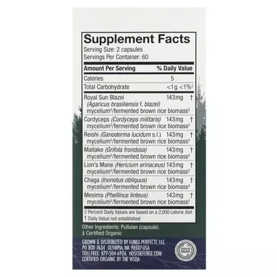 Грибний комплекс Fungi Perfecti Stamets 7 Daily Immune Support, 120 вегетаріанських капсул