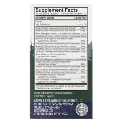 Грибной комплекс Fungi Perfecti Mushrooms Comprehensive Immune Support, 30 капсул