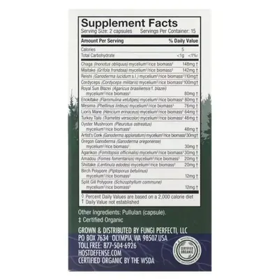 Грибний комплекс Fungi Perfecti Mushrooms Comprehensive Immune Support, 30 капсул