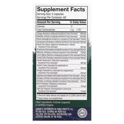 Грибний комплекс Fungi Perfecti Mushrooms Comprehensive Immune Support, 120 капсул