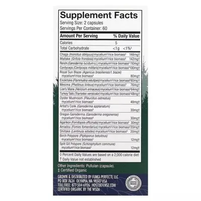 Грибний комплекс Fungi Perfecti Mushrooms Comprehensive Immune Support, 120 капсул