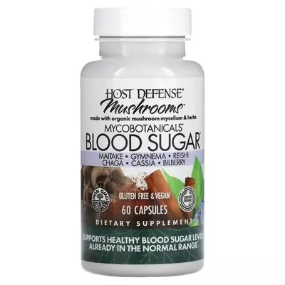 Грибний комплекс для нормалізації рівня цукру Fungi Perfecti MycoBotanicals Blood Sugar, 60 капсул