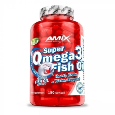 Комплекc полезных жиров Amix Nutrition Super Omega 3 Fish Oil 1000 mg, 180 мягких гелевых капсул