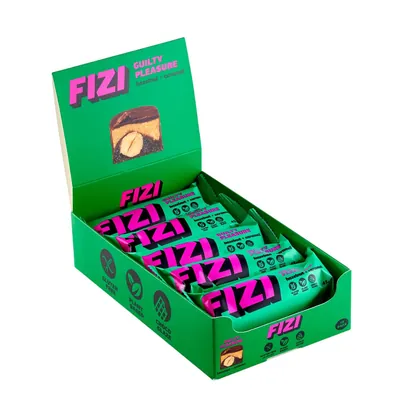 Батончик Fizi Guilty Pleasure фундук та карамель, 10 штук по 45 г
