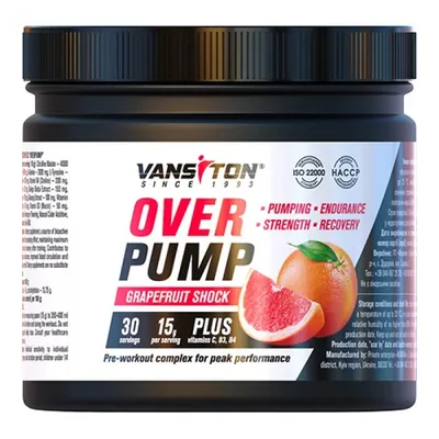 Передтренувальний комплекс Vansiton OVERPUMP, грейпфрутовий шок, 450 г