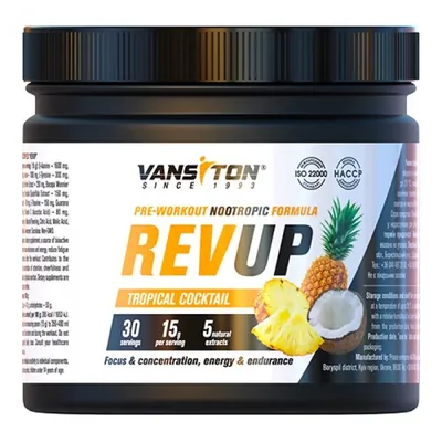 Передтренувальний комплекс Vansiton REVUP, тропічний коктейль, 450 г