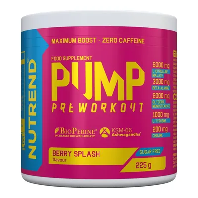 Передтренувальний комплекс Nutrend Pump Preworkout смак ягоди, 225 г