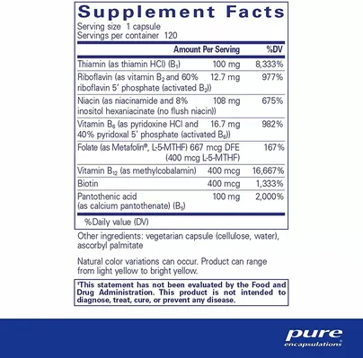 Вітаміни групи B Pure Encapsulations B-Complex Plus, 120 капсул