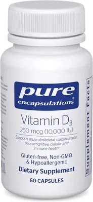Вітамін D3 Pure Encapsulations Vitamin D3 10000 МО, 120 капсул