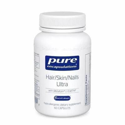 Витамины для волос, кожи и ногтей Pure Encapsulations Hair/Skin/Nails Ultra, 60 капсул