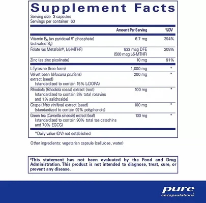 ДопаПлюс Pure Encapsulations DopaPlus підтримка допаміну, 180 капсул