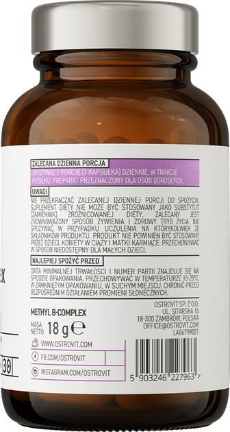 Метил B-комплекс OstroVit Pharma Methyl B-Complex, 30 капсул