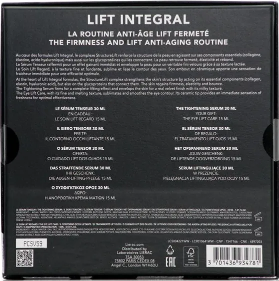 Набір Lierac Lift Integral (Сироватка 30 мл + Засіб для контуру очей 15 мл)