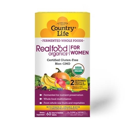 Витаминно-минеральный комплекс Country Life Real food organics для женщин таблетки №60