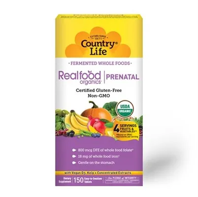 Вітамінно-мінеральний комплекс Country Life Real food organics Prenatal таблетки №150