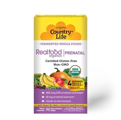 Витамины для беременных Country Life Realfood Organics Prenatal таблетки №90