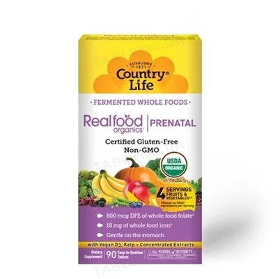 Вітаміни для вагітних Country Life Realfood Organics Prenatal таблетки №90