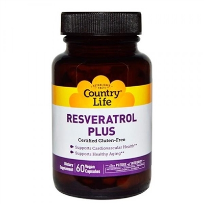 Ресвератрол плюс Country Life Resveratrol Plus, 60 капсул