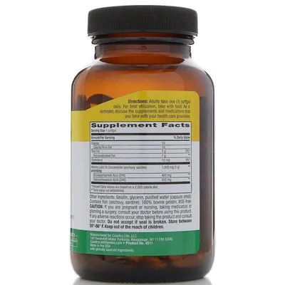 Омега-3 Country Life Super Omega-3, концентрований риб'ячий жир, 60 м'яких капсул