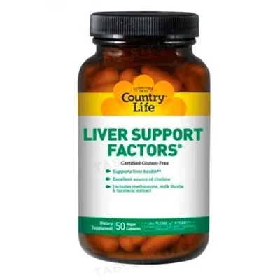 Натуральна добавка Country Life Liver Support Factors, для підтримки печінки, 100 капсул