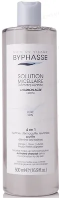 Міцелярна вода Byphasse Make-up Remover з активованим вугіллям, 500 мл