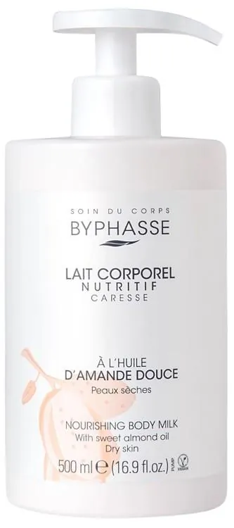 Молочко для тіла Byphasse Nourishing зволожуюче з олією мигдалю, помпа, 500 мл