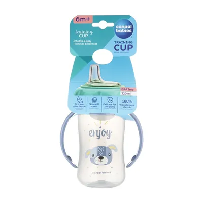 Кружка Canpol babies Cute Animals тренувальна з силіконовим носиком, синя, 56/512_blu2, 320 мл
