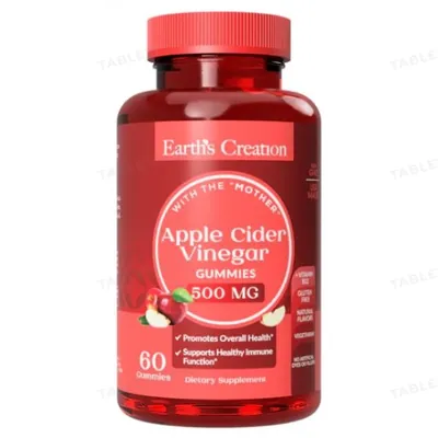 Жувальні цукерки на основі яблучного оцту Earth's Creation Apple Cider Gummy with "Mother", 60 шт