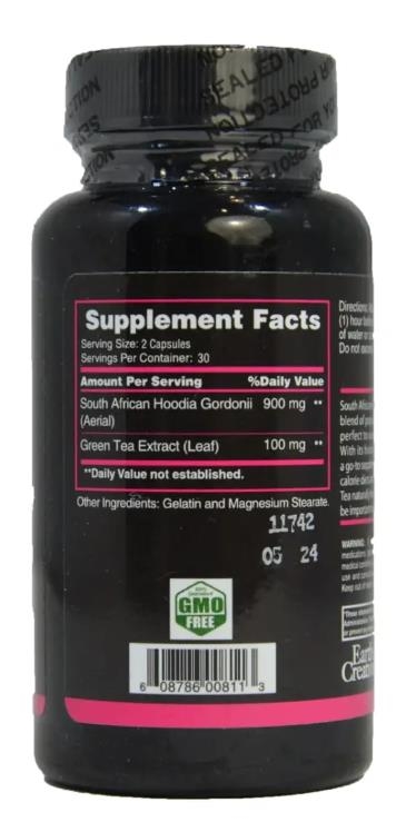 Добавка для контроля веса Earth's Creation Hoodia Slim with Green Tea, 60 капсул