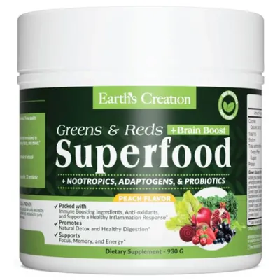 Суперфуди Зелені та Червоні Earth's Creation Superfoods Greens and Reds, 930 г